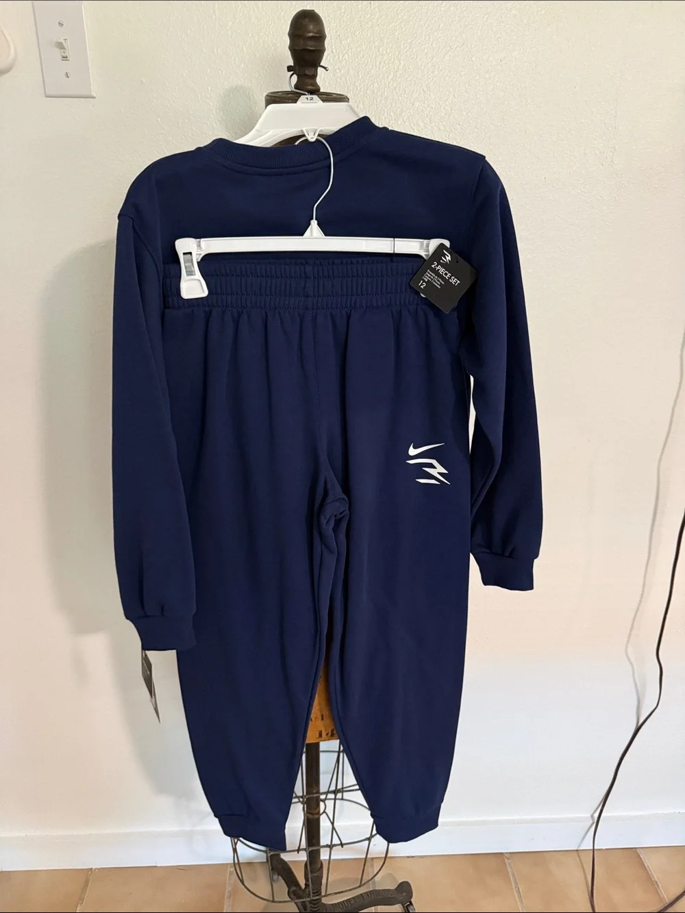 Nike Navy and Light Blue Logo Sweatshirt Set Size 8 - Picture 2 of 2